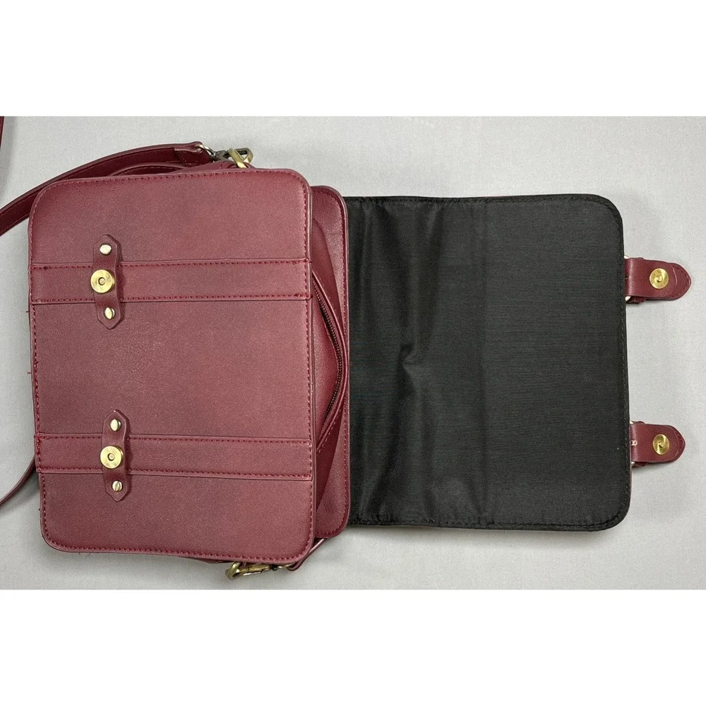Harry Potter Hogwarts Satchel Crossbody Handbag Maroon Gold Hardware Bag